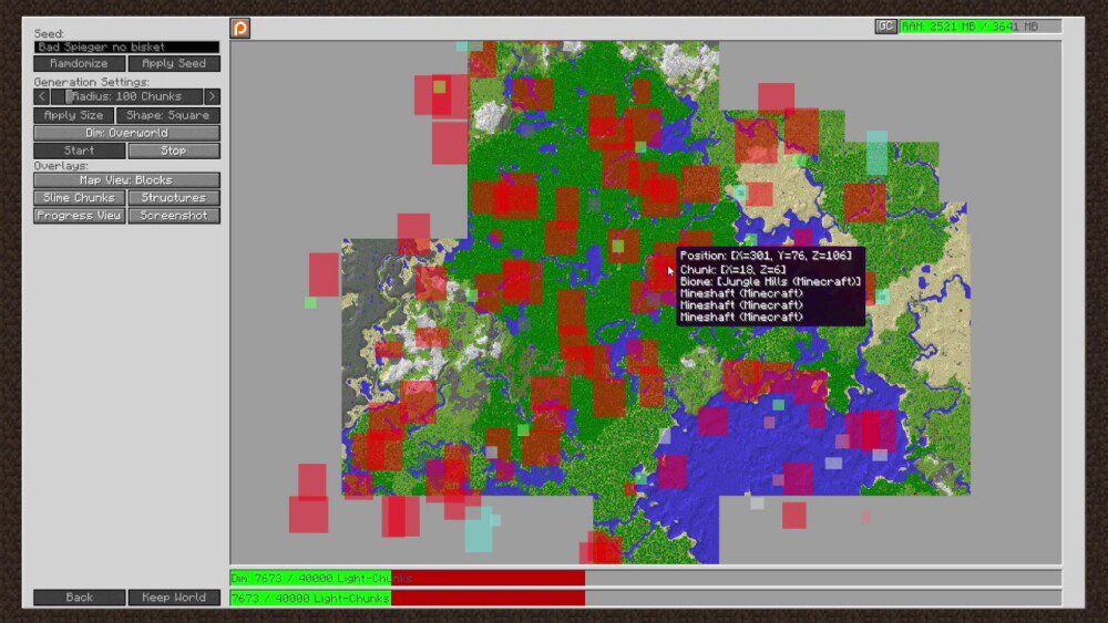 Мод Chunk Pregenerator – генерация чанков